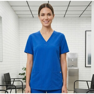FIGS Royal Blue Technical Collection Scrub Top - Size XL